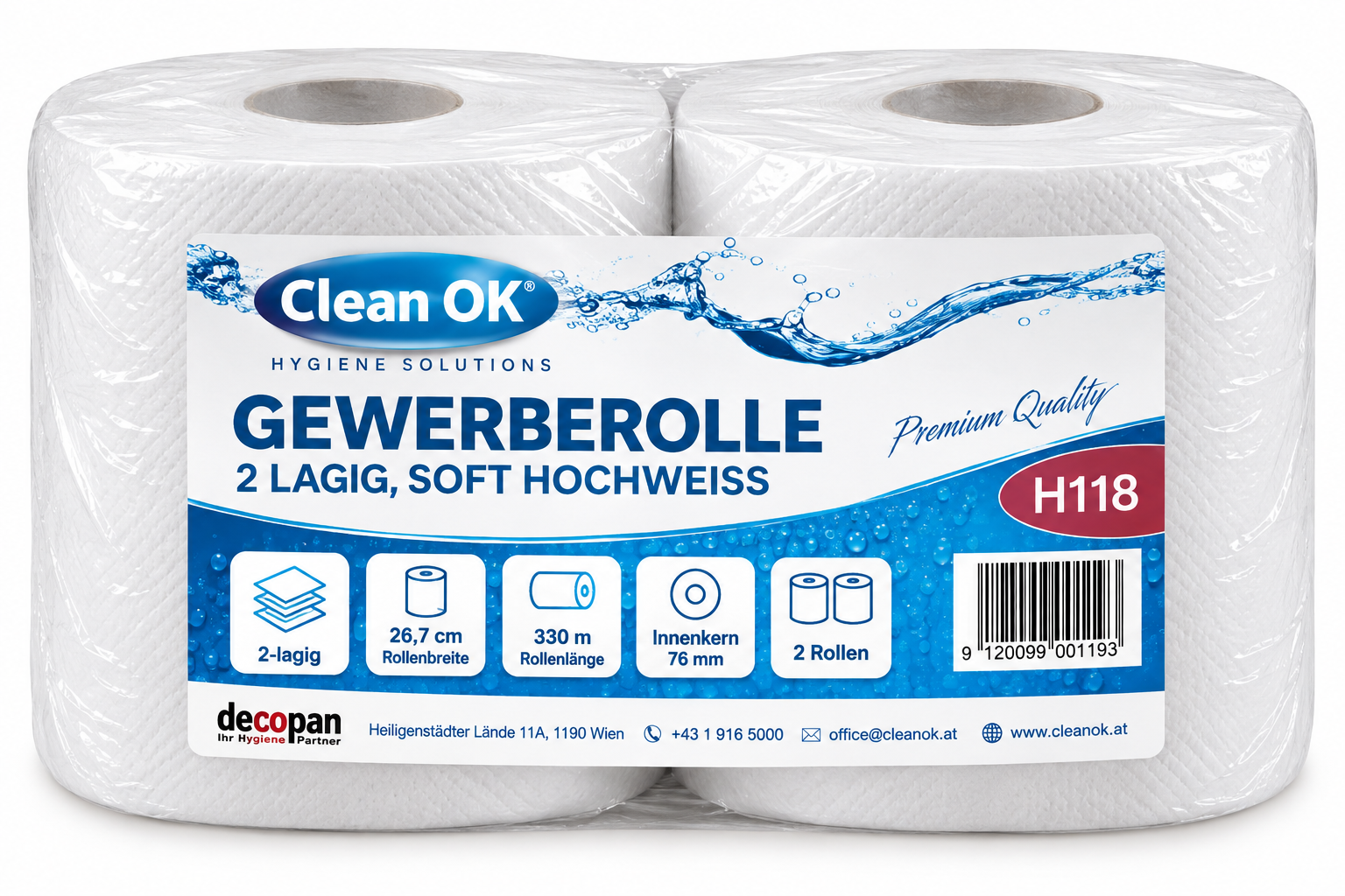 Wischtuch Gewerberolle weiß